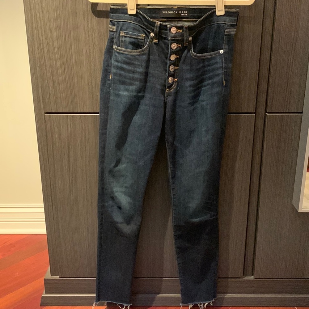 Veronica Beard skinny jean with raw hem